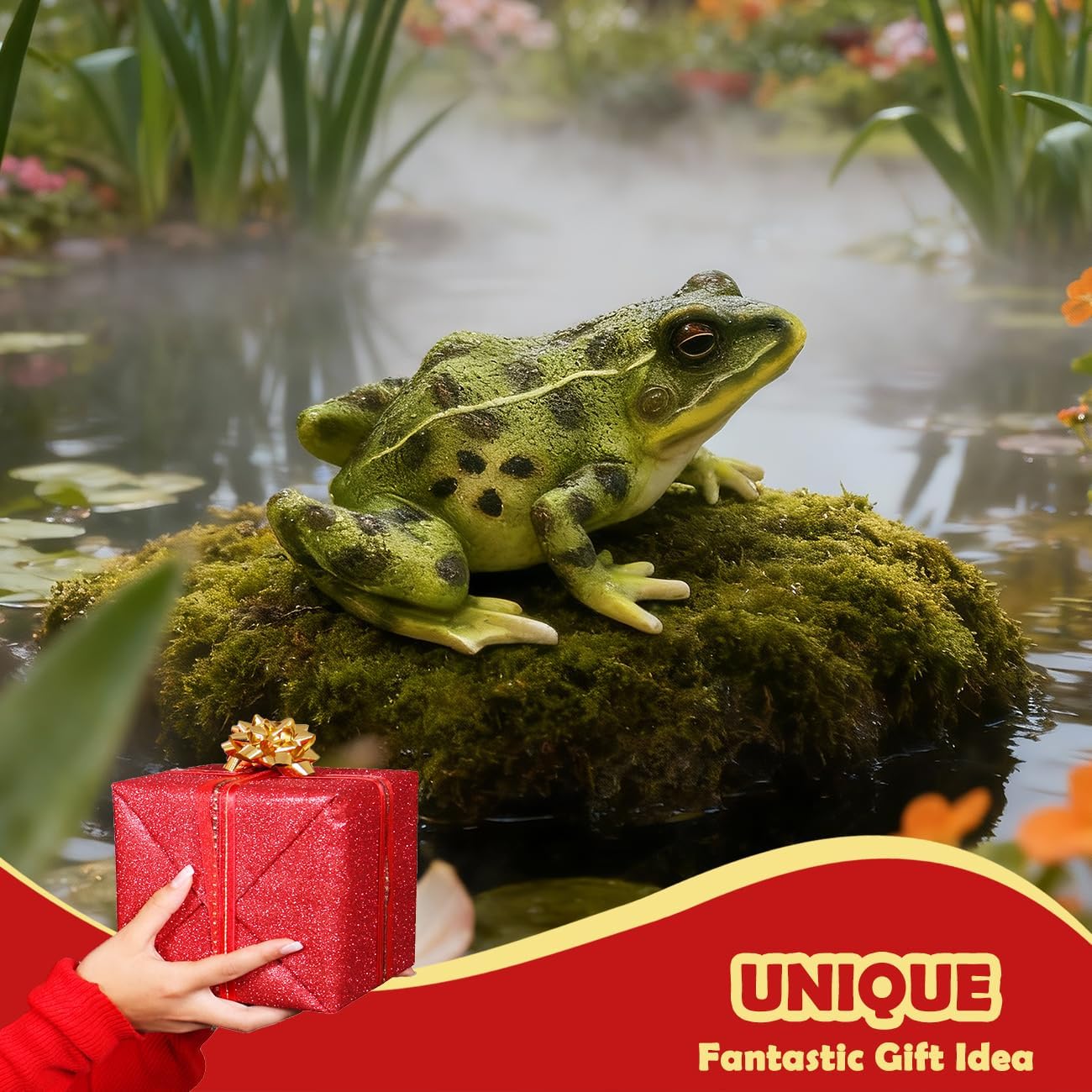 Sunthus Frog Garden Decor Resin Statue Toad for Outside
