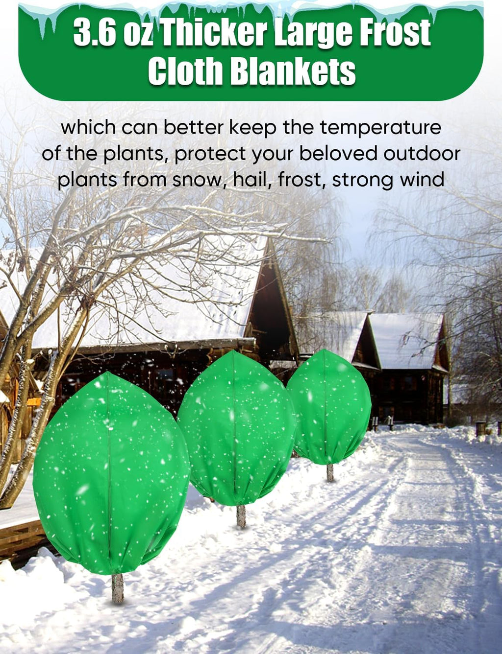 LCHUANG 2Pack Winter Plant Covers Freeze Protection - 71" x 63" Large Thickened Frost Blankets for Plants Fruit Tree