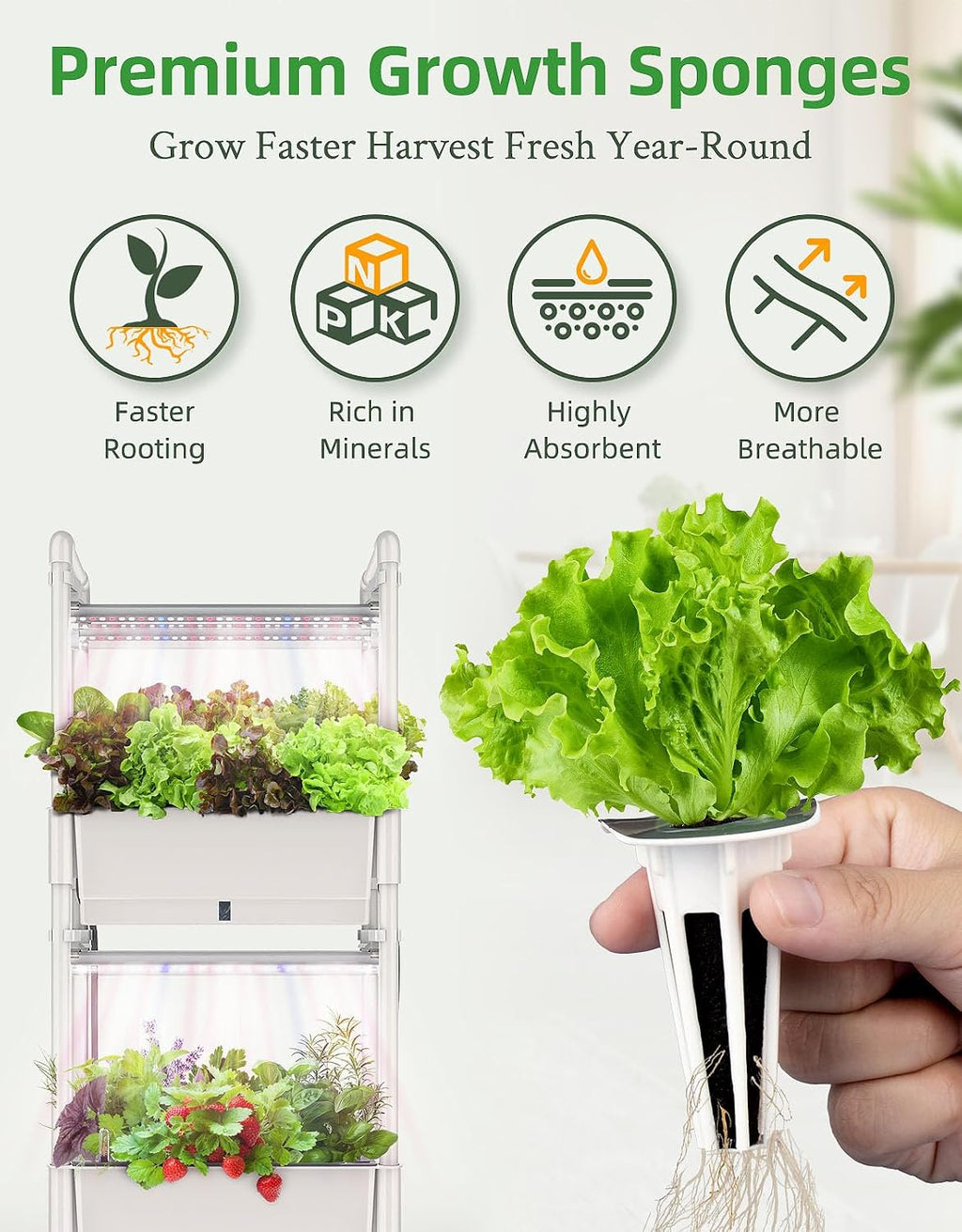 164pcs Hydroponics Seed Pod Kit: 80 Grow Sponges, 80 Pod Labels, 4 A&B Plant Food - Grow Anything Kit for Indoor