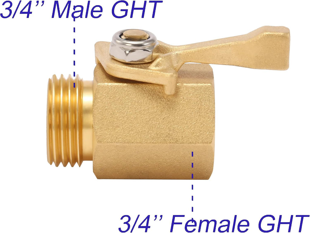 M MINGLE Heavy Duty Brass Garden Hose Shut Off Valve, Garden Hose Quick Connect Fittings