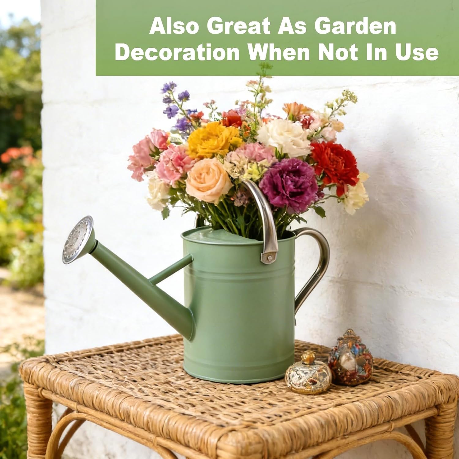 1 Gallon Metal Watering Can for Outdoor&Indoor Plants | Removable Sprinkler Head,Made of Premium Galvanized