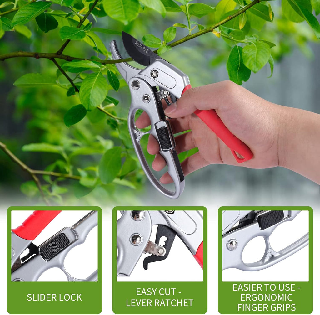 Premium pruning shears for gardening, Work 3 times easier, Pruners heady duty, Sharp garden clippers cuting florist