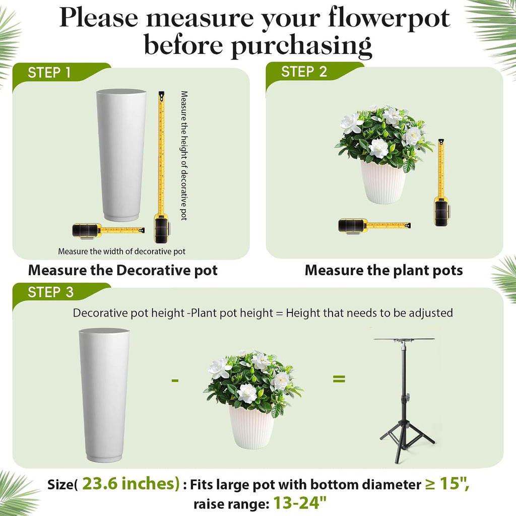 AZEAM Adjustable Plant Risers for Inside Pots, 2 PCS Planter Inserts Fillers 13"- 24" Raise for Large Flower Pots