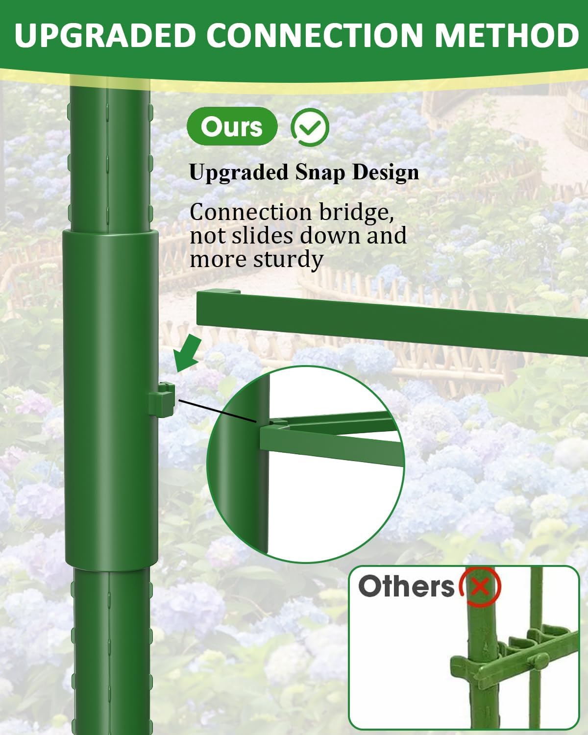 MYMULIKE 6 Pack Tomato Cages for Garden, 51in*13in Adjustable Tomatoes Plant Stakes Support Cages Trellis, Garden