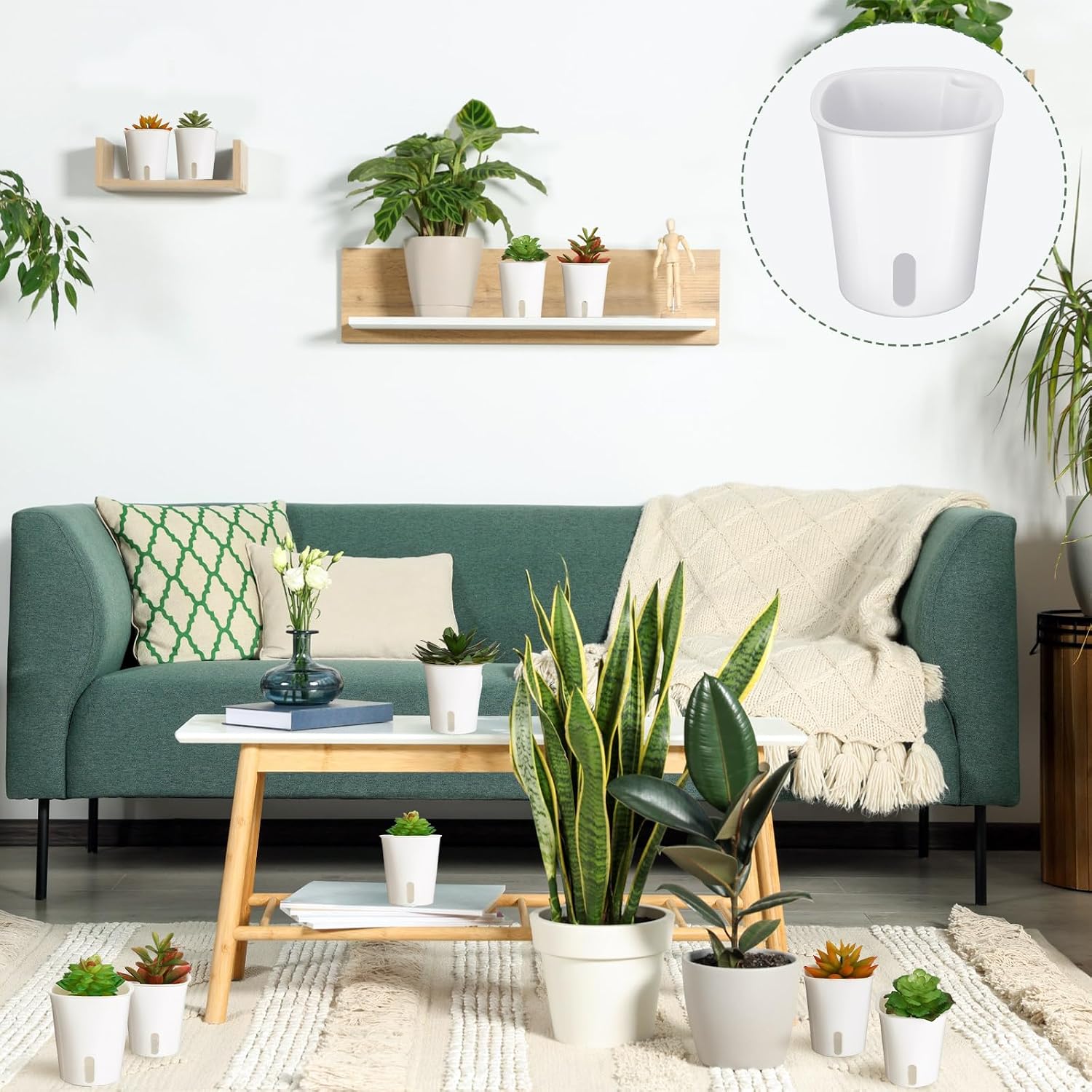 20 Pcs 3 Inch Self Watering Planters with Water Level Indicator