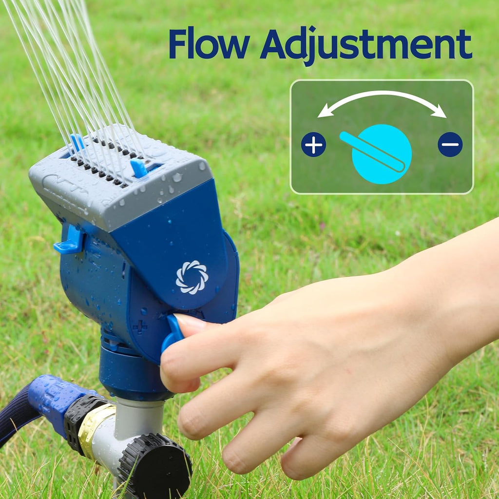 Airthereal Oscillating Sprinkler with Metal Step Spike and Quick Connect Adapter Set, Control Watering Range, Width