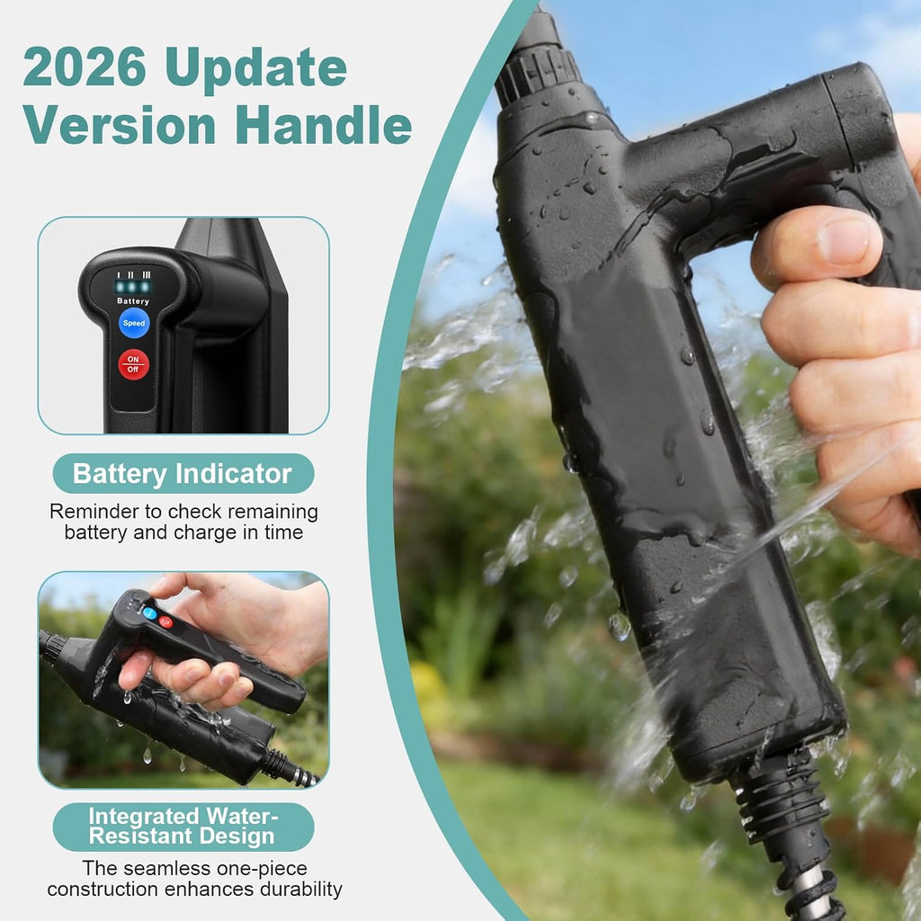1.35 Gallon Battery Powered Sprayer, Electric Garden Sprayer with 3 Adjustable Pressures, Battery Indicator, Telescopic