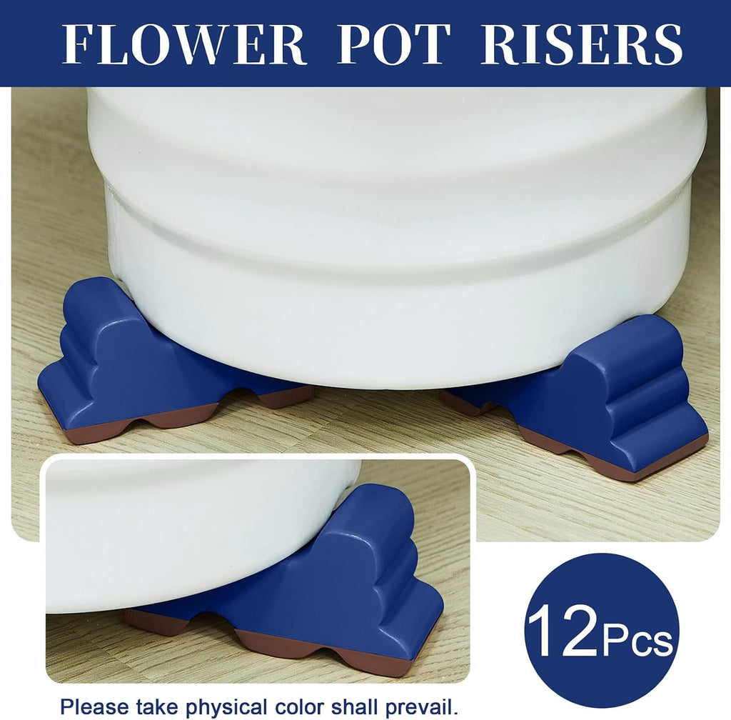 Kigeli 12 Pcs Resin Pot Feet for Outdoor Planters 3 Inch Long 1.5 Inch Tall Flower Handmade Elevator Plant Feet Frost