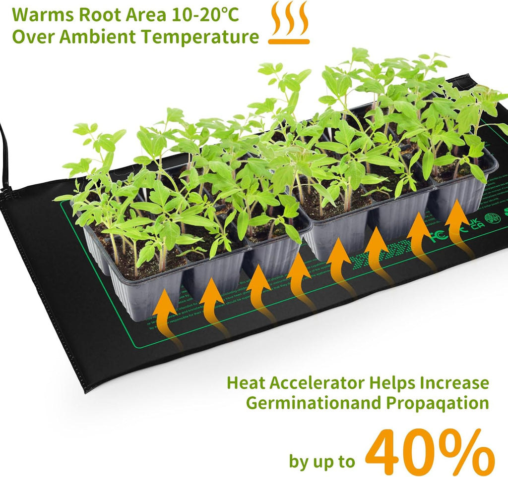 NAMOTEK 2 Pack Seedling Heat Mat, Durable Waterproof Seed Germination Heating Mat, Warm Hydroponic Plant Heating Pad
