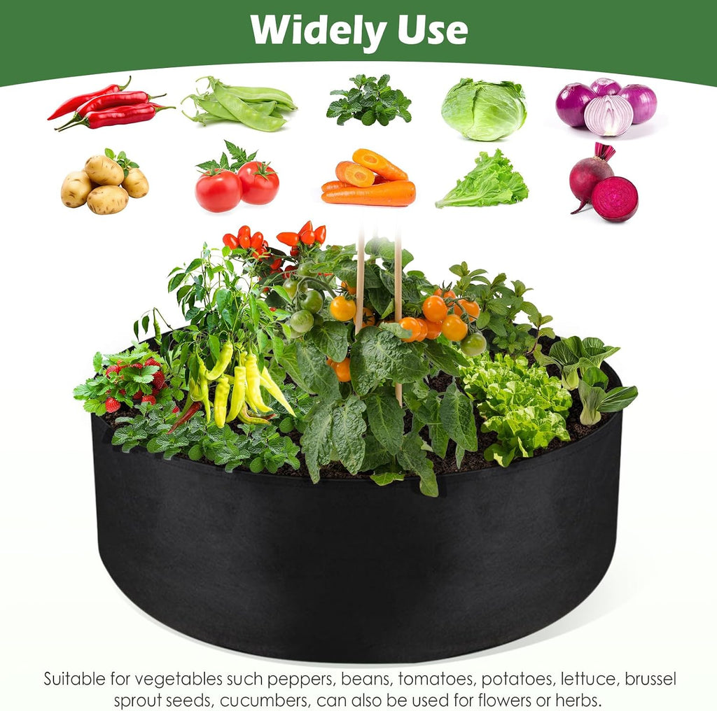 LBTING 2Pcs 50 Gallon Plant Grow Bags, Fabric Raised Planting Bed Heavy Duty Non-Woven Fabric Planter Pots for Garden