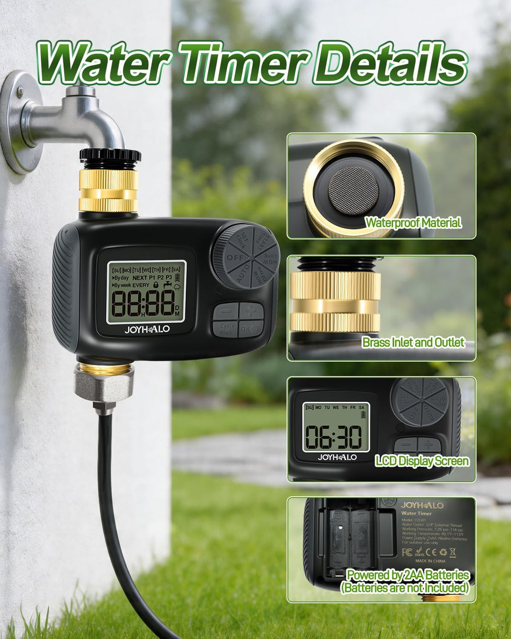 Misters for Outside Patio with Automatic Sprinkler Timer | 50FT Misting System, Extra 10FT Water Pipes,17 Nozzles