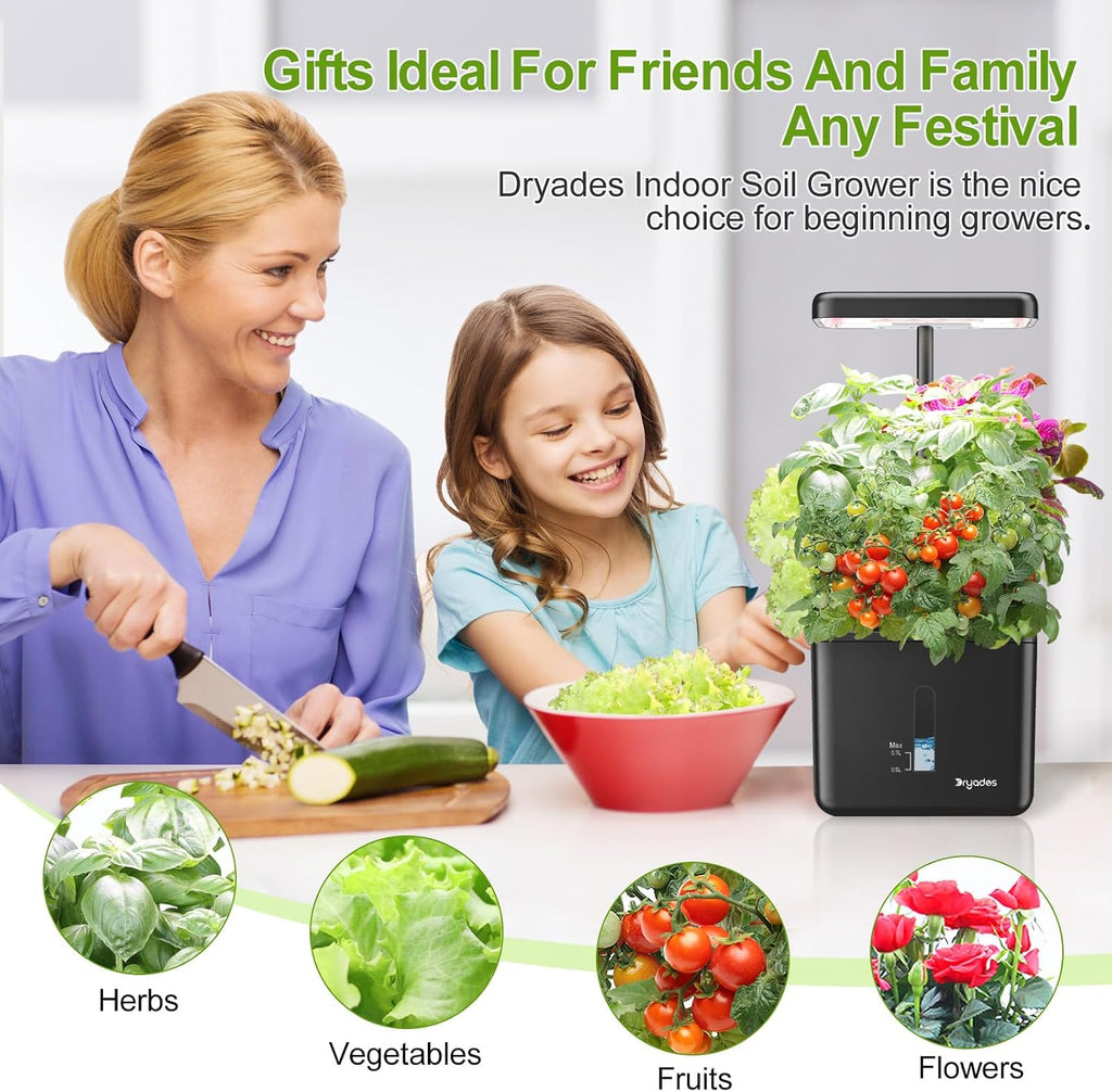 2 PACK Plant Pots Indoor Garden Planter Growing Systems Small Smart Soil Gardening System with 17 Watts LED Grow Light