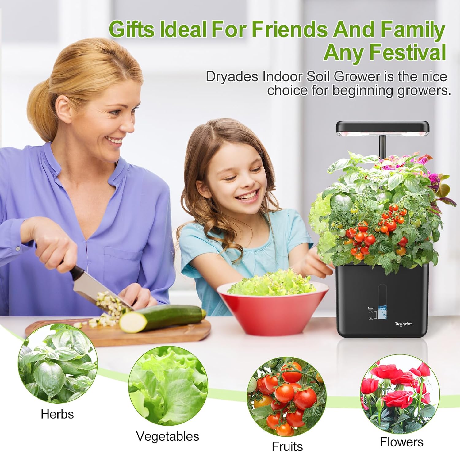 2 PACK Plant Pots Indoor Garden Planter Growing Systems Small Smart Soil Gardening System with 17 Watts LED Grow Light