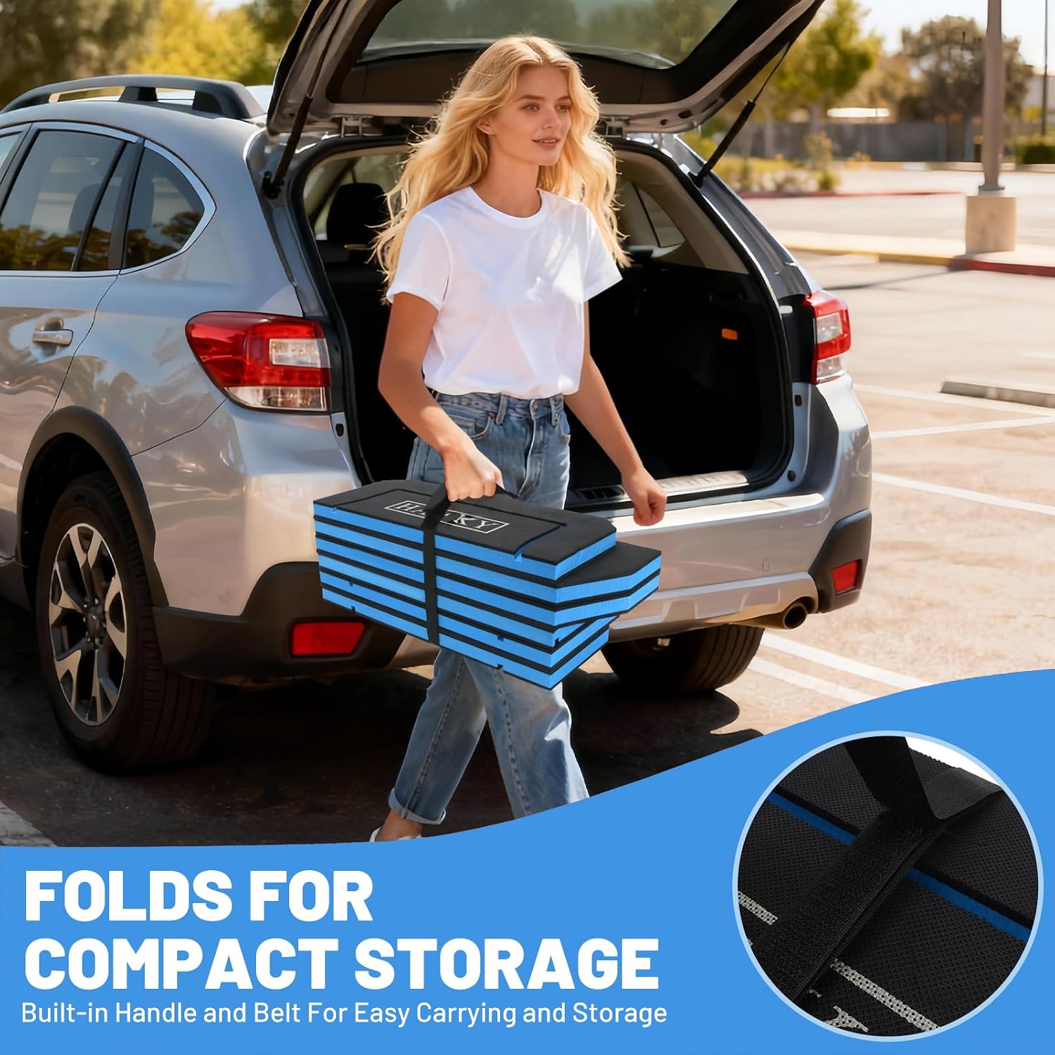 Foldable Mechanic Kneeling Pad,22.44" Wide EVA Foam Mat,1 Pack,Blue | 1.2" Thick High Density Cushioning Foam Kneeling