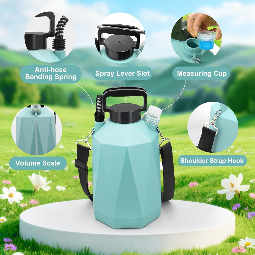 1.35 Gallon Battery Powered Sprayer, Electric Garden Sprayer with 3 Adjustable Pressures, Battery Indicator, Telescopic