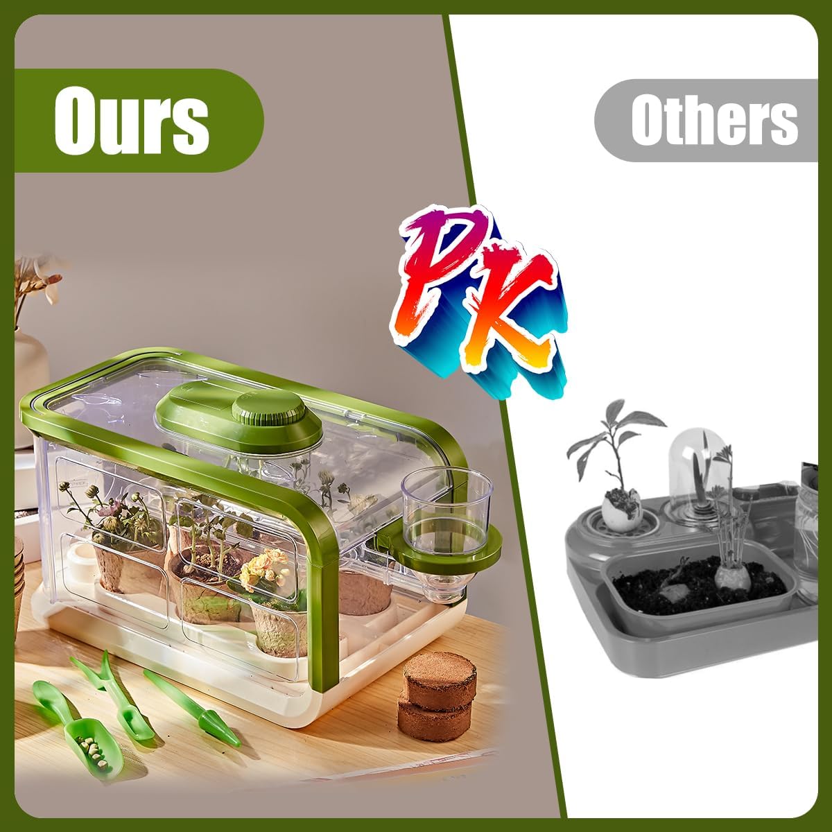 Kids Plant Growing Kit, Kids Gardening Greenhouse Growing Kit with Drip Irrigation and Grow Lights, Science STEM Toys