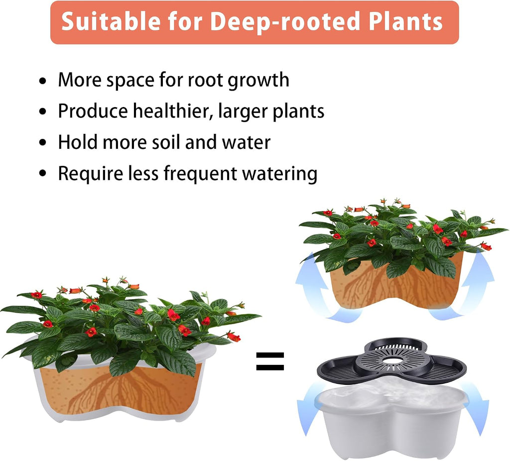 VECELO 5 Tier Vertical Garden Planter, Self Watering Stackable Planters with Wheels for Strawberries, Herbs, Flowers