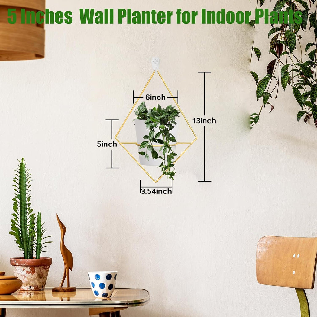 Koalaime 3 Sets Wall Planters for Indoor Plants Geometric Hanging Planters for Indoor Plants - Self-Watering Flower