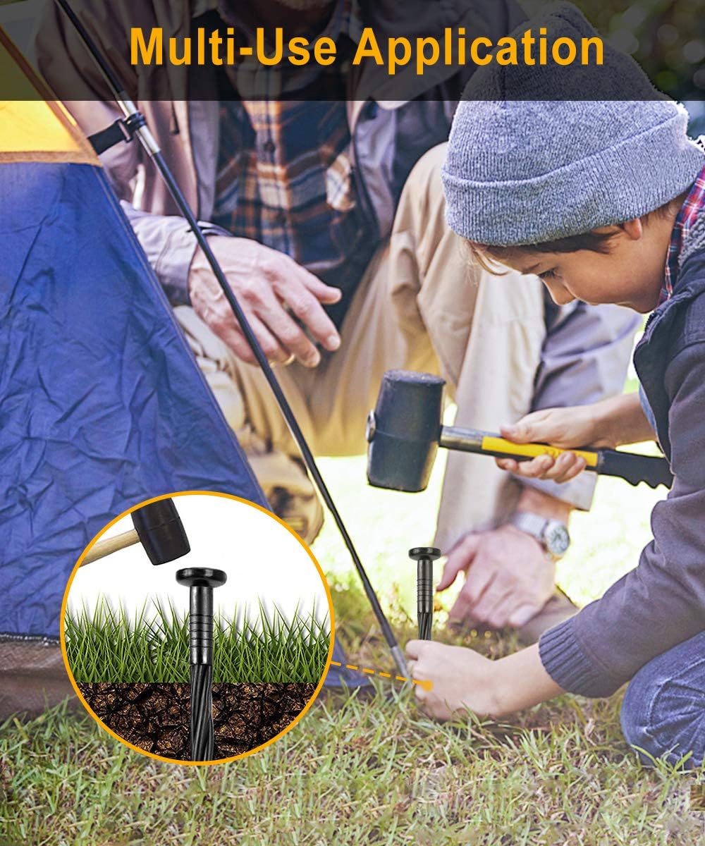 100-Pack-8 Inch Plastic Landscape Stakes, Spiral Nylon Landscape Anchoring Spikes，Edging Spikes for Paver Edging, Weed