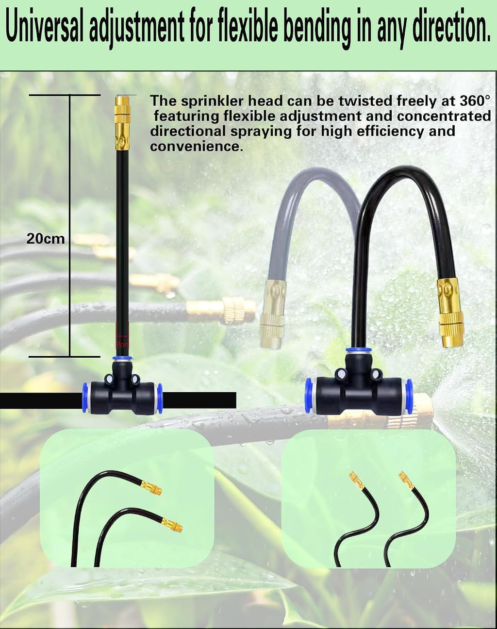 Drip Irrigation System,Automatic Garden Watering System, 360 Degree Adjustable Garden Sprinkler, High Output Mist Spray