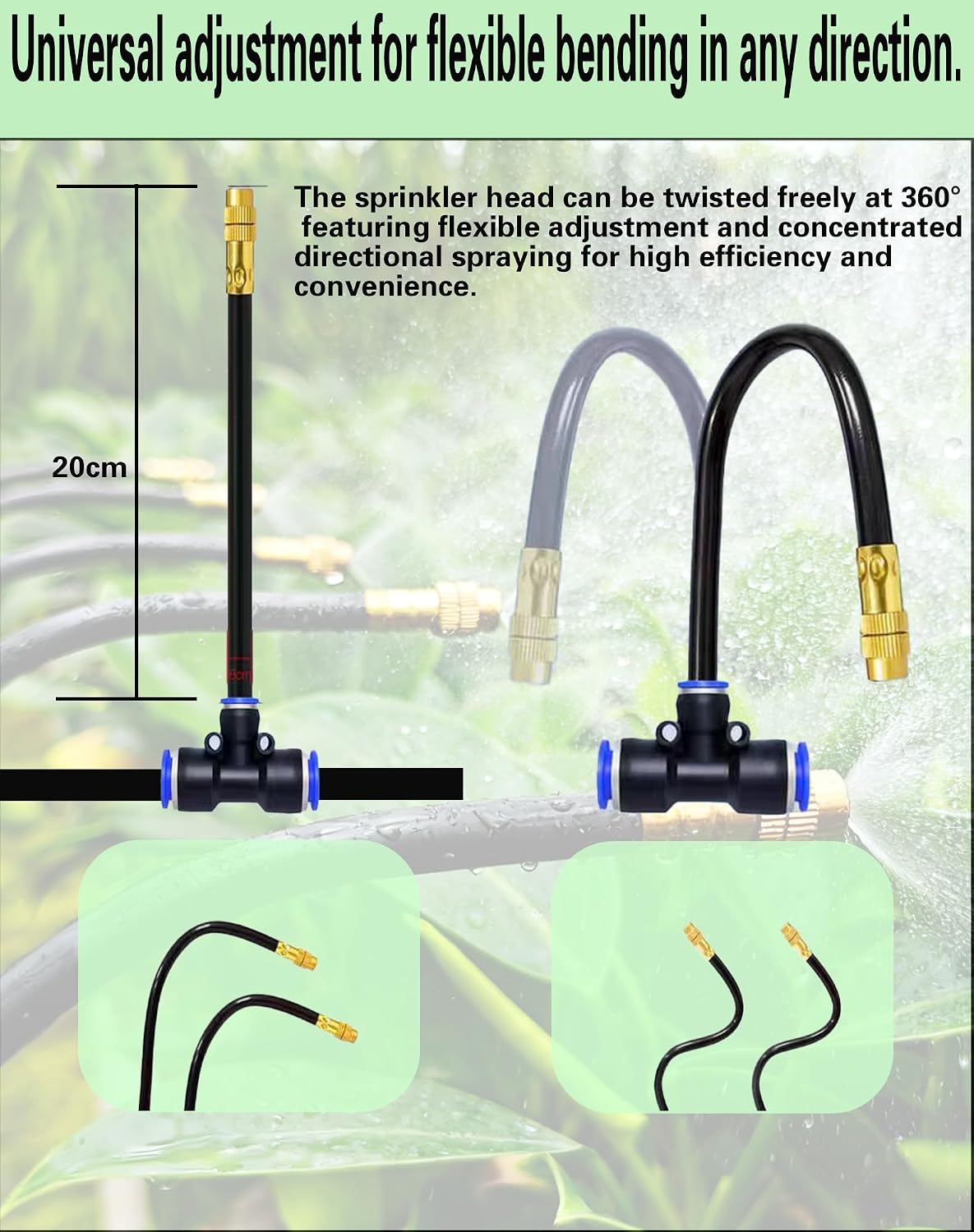 Drip Irrigation System,Automatic Garden Watering System, 360 Degree Adjustable Garden Sprinkler, High Output Mist Spray