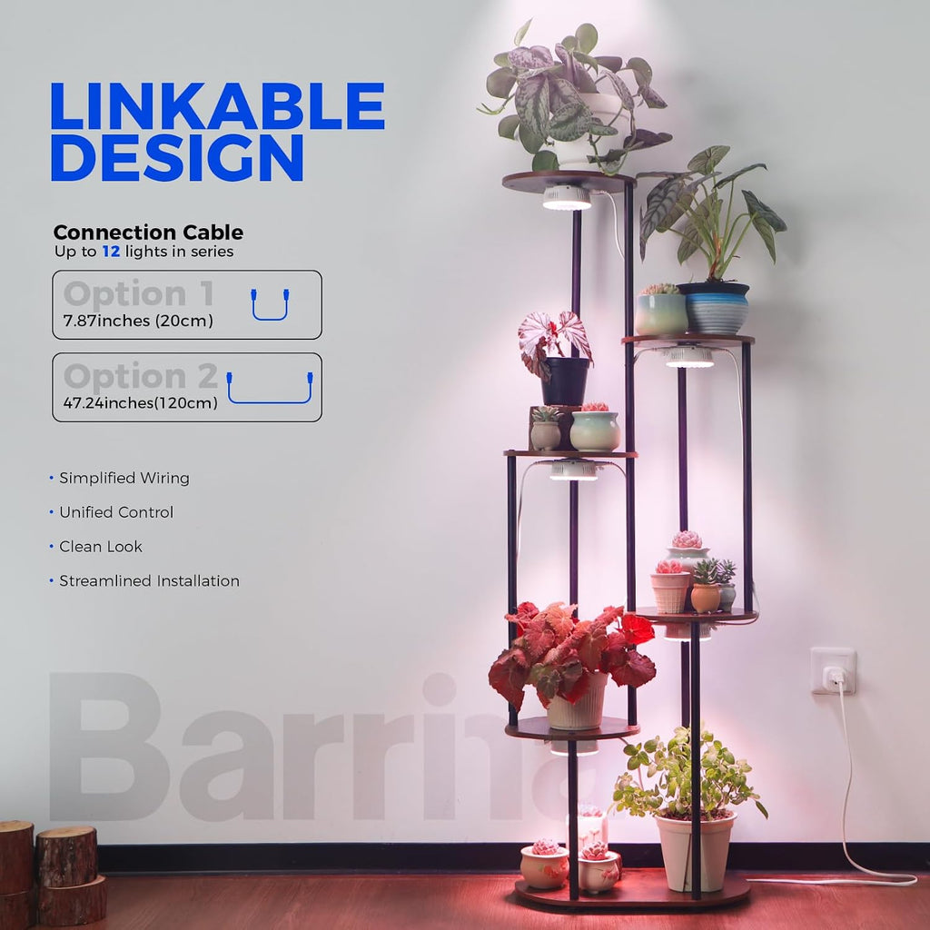 Barrina OG09 Grow Light, 18W(2 x 9W), Pinkish White, Timer, 2 Packs | Full Spectrum Plant Light for Indoor Plants