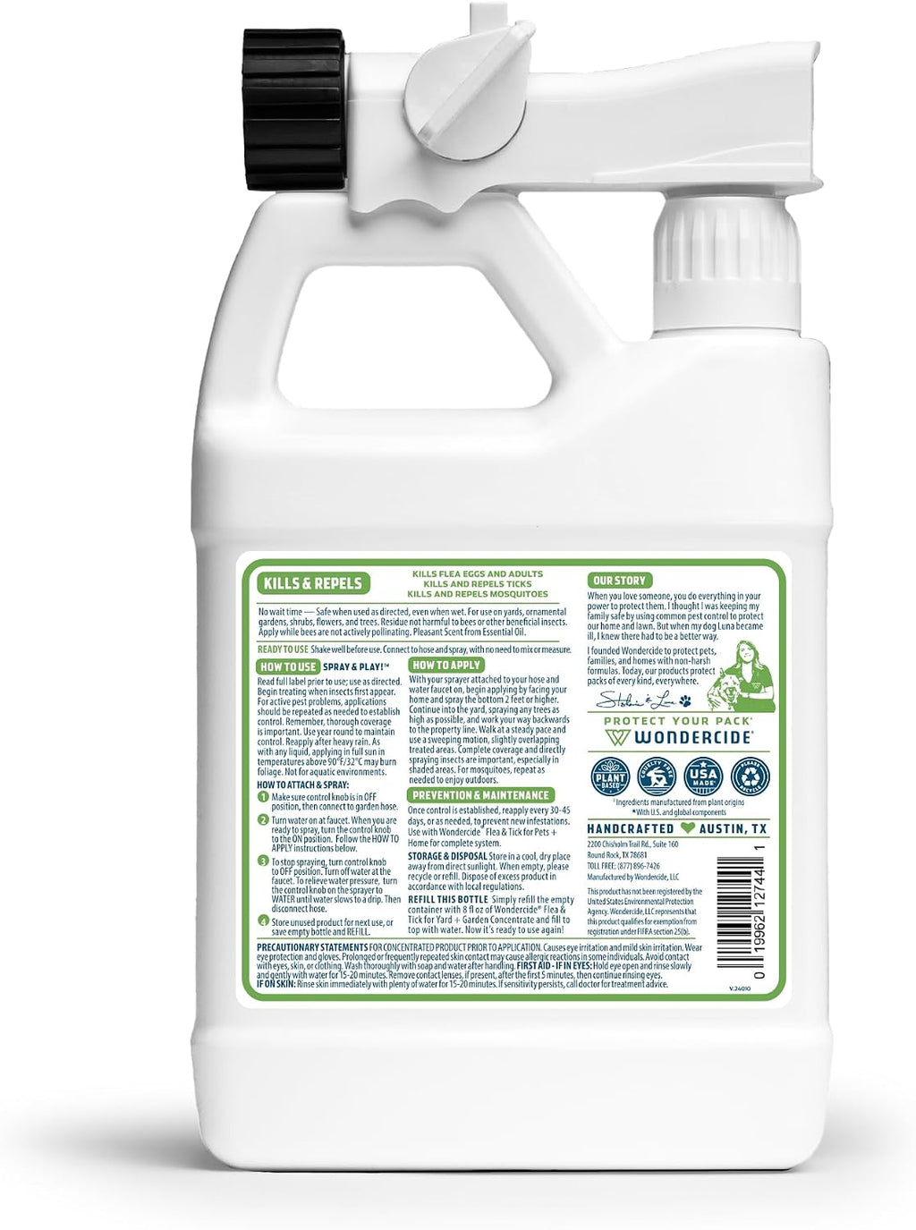 Wondercide - Flea & Tick Yard Spray with Natural Essential Oils - 32 oz | Ready to Use Killer, Treatment, and Repellent