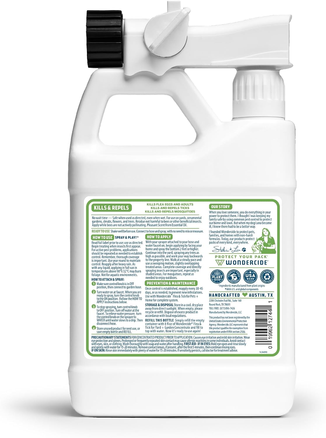 Wondercide - Flea & Tick Yard Spray with Natural Essential Oils - 32 oz | Ready to Use Killer, Treatment, and Repellent