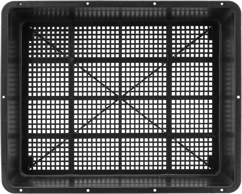 KEILEOHO 12 Pack Plastic Mesh Trays, Black Seed Sprouting Trays, Mesh Bottom Microgreens Growing Tray, Nursery Tray for