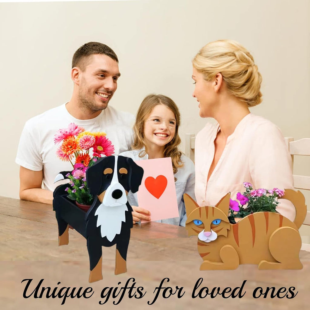 Golden Doodle Dog Planter Pots, Animal Shaped Flower Pot | Cute Plant Gift for Women and Pet Lovers, Indoor Outdoor