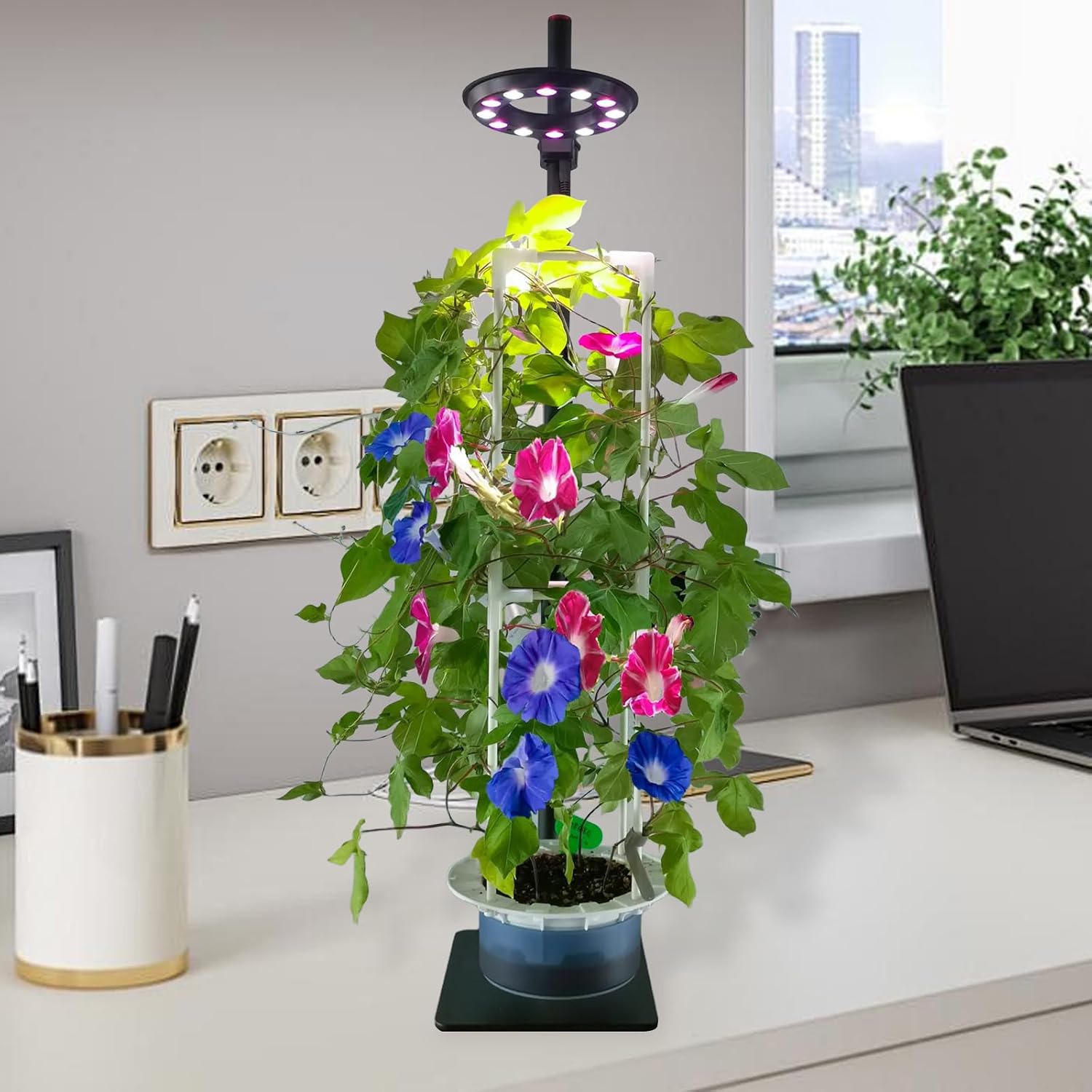 Indoor Plant Hydroponics Growing System Tower Kit with Grow light,Herb Vegetable Indoor Gardening System with Standing