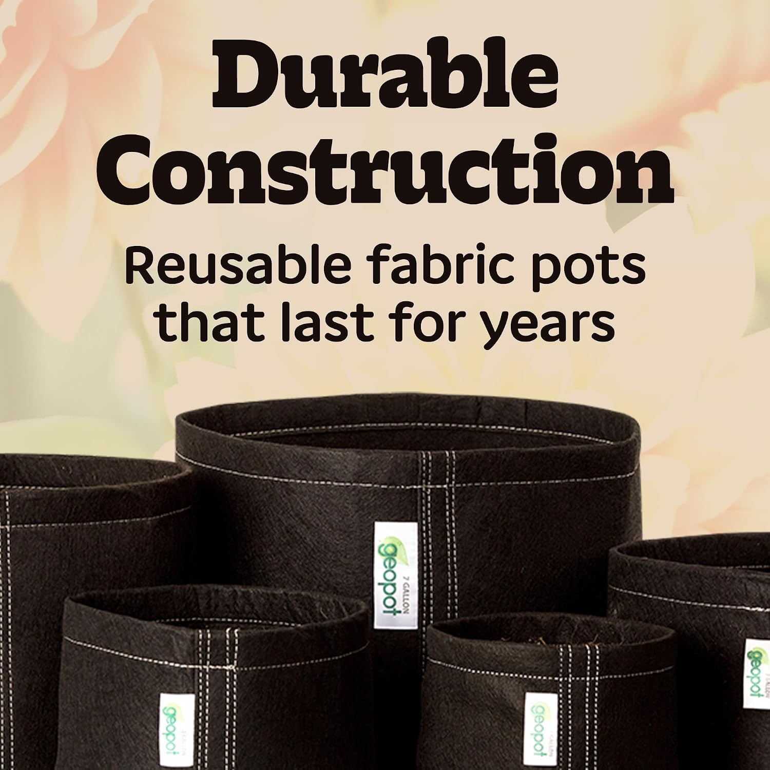 1 Gallon Fabric Grow Bags for Vegetables, Houseplants, Herbs & Flowers | 10-Pack | Fabric Pots for Outdoors and