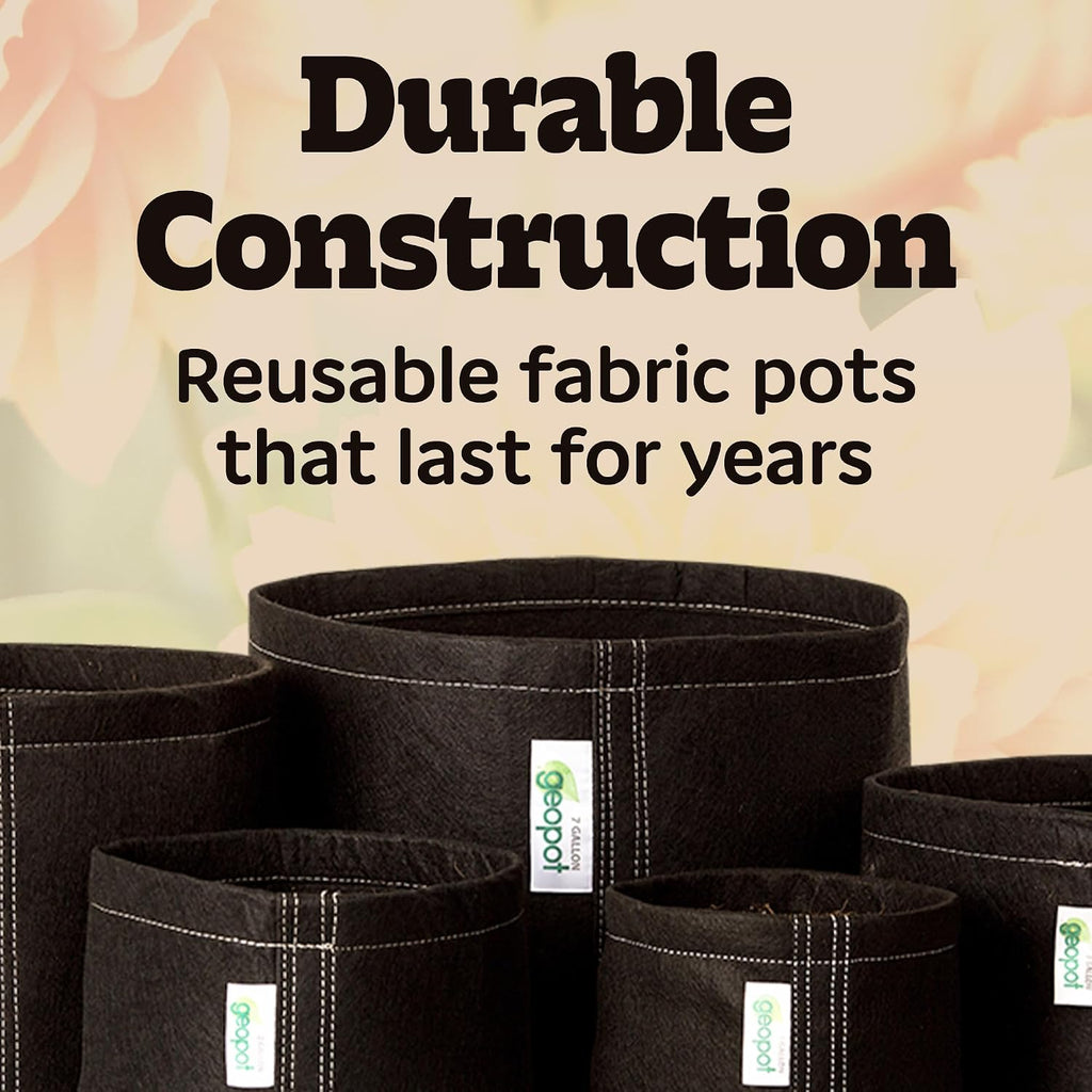 15 Gallon Fabric Grow Bags for Vegetables, Houseplants, Herbs & Flowers | 5-Pack | Aerated Fabric Pots for Outdoors and