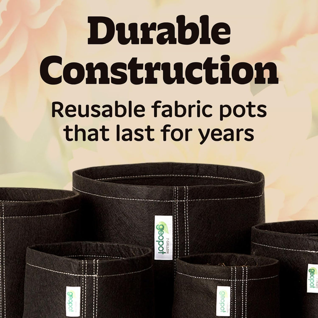 3 Gallon Fabric Grow Bags - 10 Pack - Black - Indoor/Outdoor - Aerated Fabric Pots for Vegetables, Herbs, Flowers &