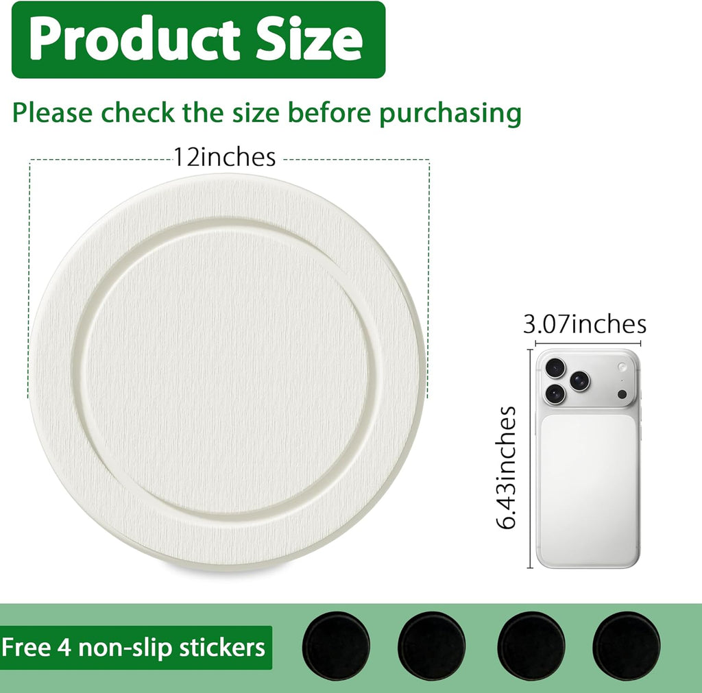 Diatomaceous Earth Plant Saucer, Round Pot Saucers, 2 Pcs 12 Inch | Instant Dry Plant Trays for Pots, Plant Drip Trays