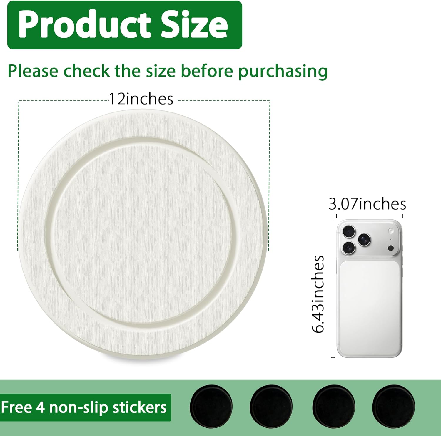 Diatomaceous Earth Plant Saucer, Round Pot Saucers, 2 Pcs 12 Inch | Instant Dry Plant Trays for Pots, Plant Drip Trays