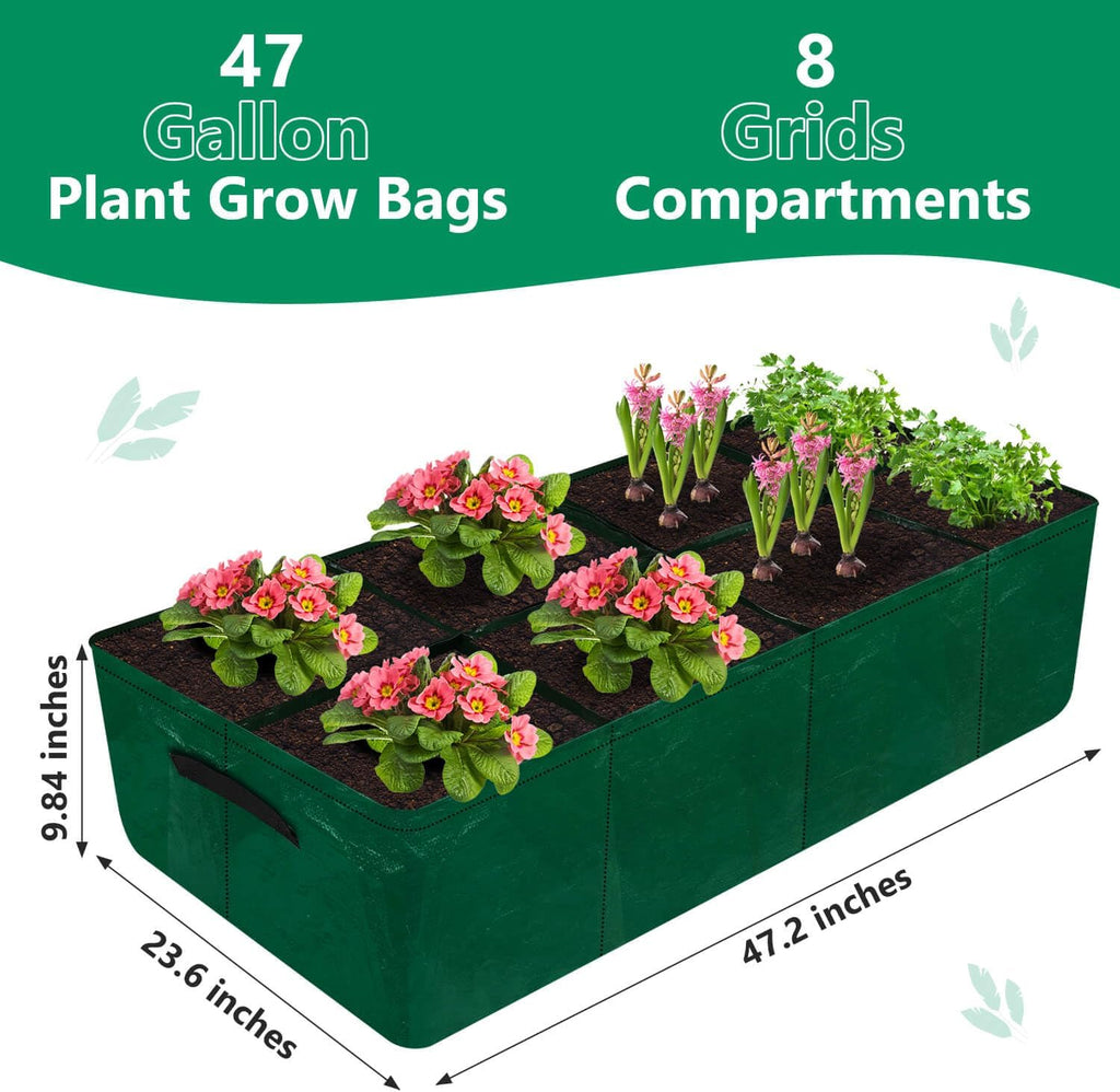 Caffox 2 Pack Fabric Raised Garden Bed, 4x2x0.8ft Plant Grow Bags for Flowers and Vegetables, 94 Gallon