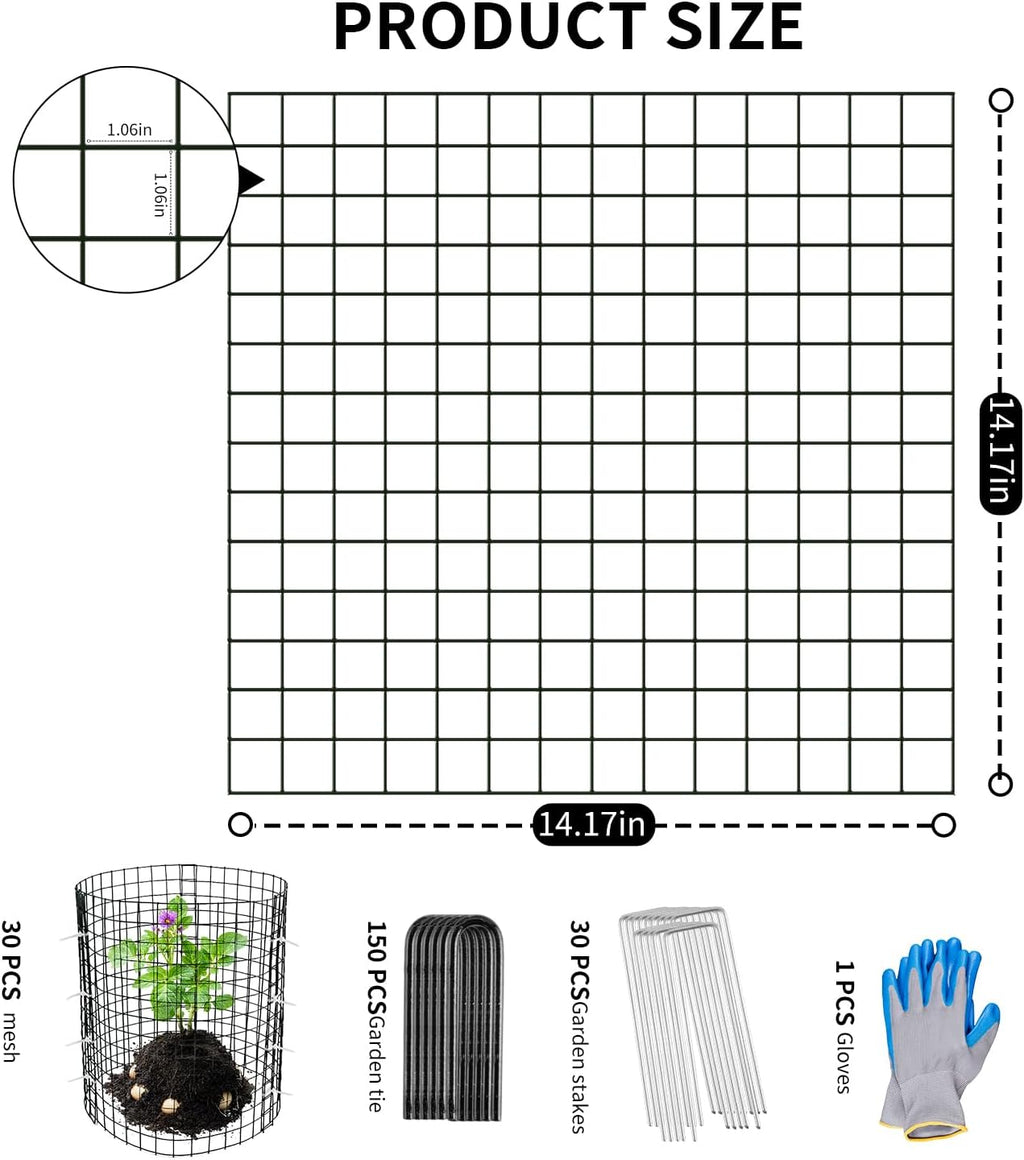 30 Pcs Plant Protectors from Animals,Protect Plants from Deer 10 Sets Metal Plant Cages Animal Intrusion Barrier Wire