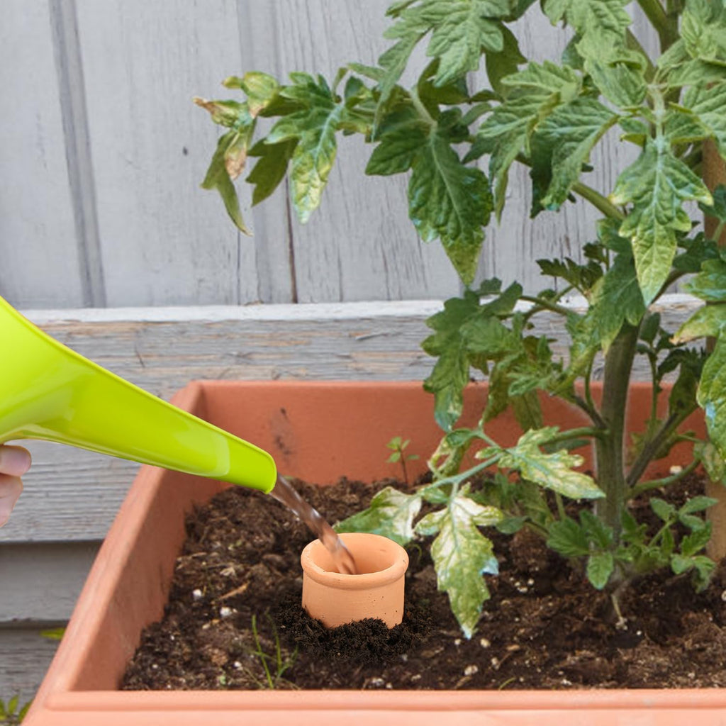 3pcs 10*3.5*3.5in Ollas Self Watering Planter Watering System 30.5oz Plant Watering Globes Clay Watering Pot with lid