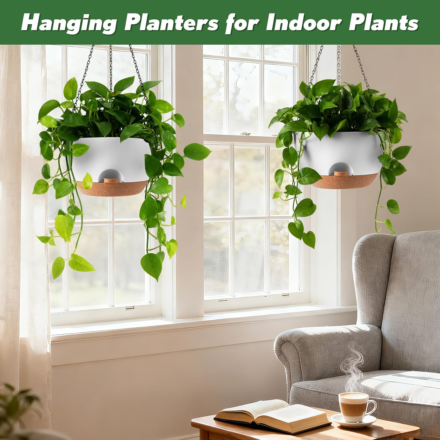 13-inch Oversized Hanging Planter Set of Two,Planters for Indoor and Outdoor Plants.Place Plant pots Across Diverse