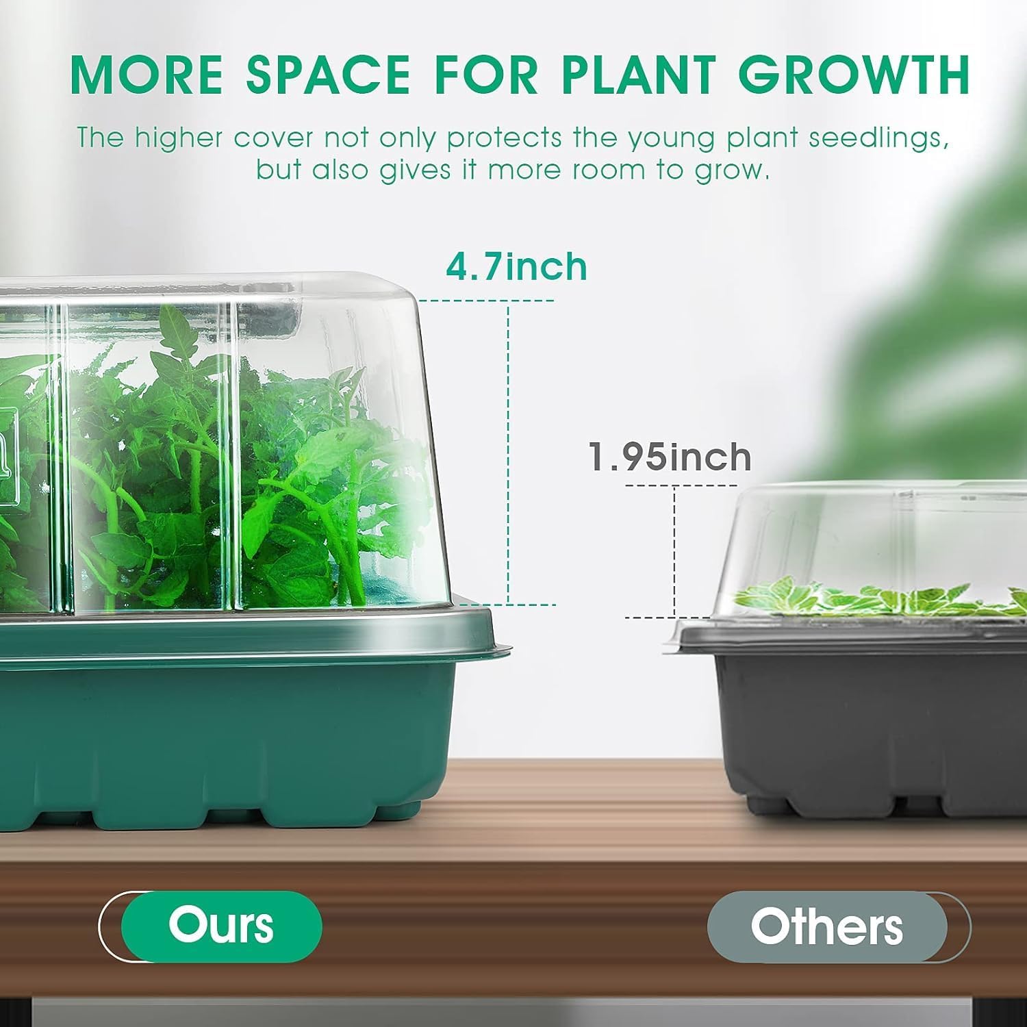 Seed Starter Tray with Grow Light, 192-Cell Seed Starter Kit, Seedling Starter Trays with Humidity Domes, Automatic