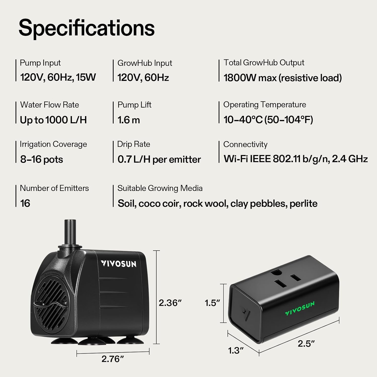 VIVOSUN Automatic Drip Irrigation Kit, Smart Watering System | 16 Drip Emitters, 4mm Fast Flow, App-Controlled, Quiet