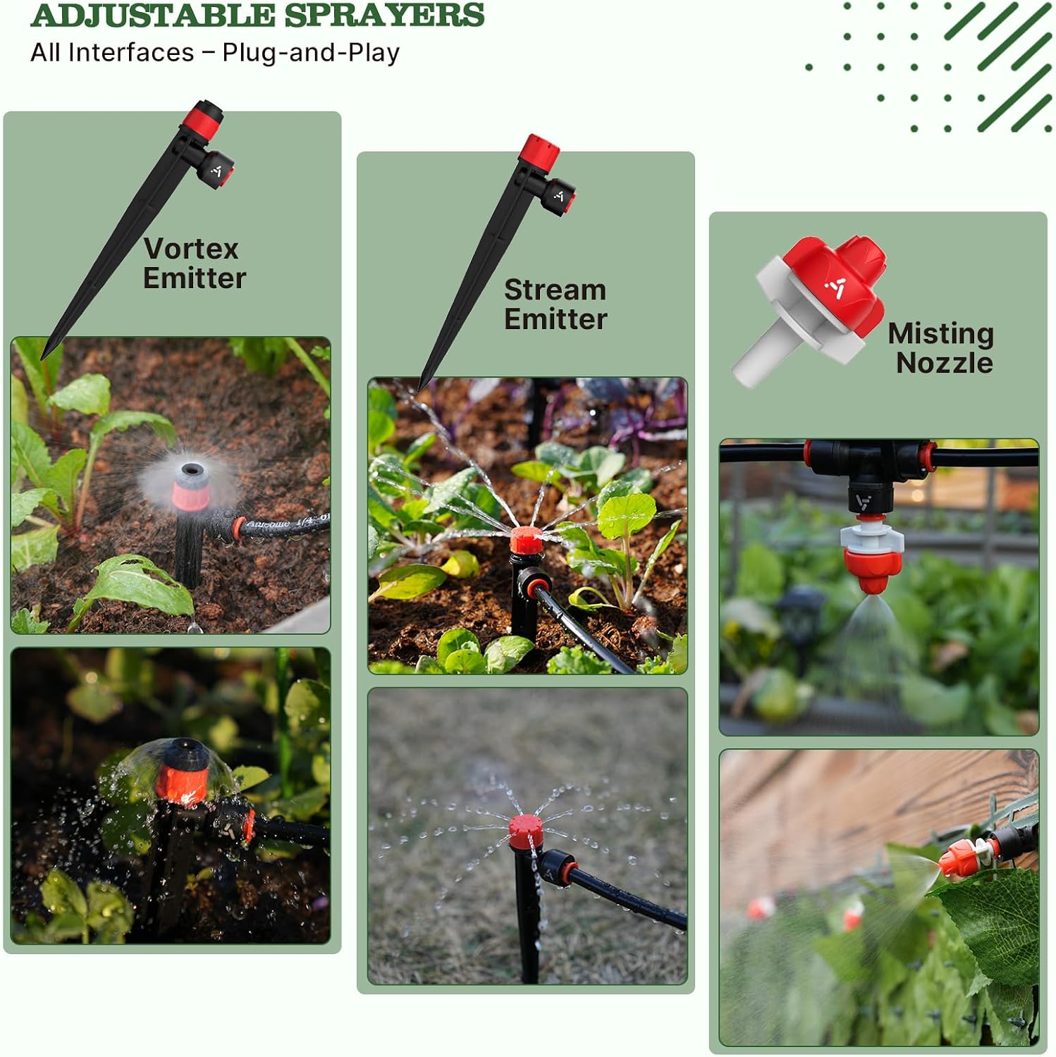 Anleolife 230FT Drip Irrigation System Kit, Complete Garden Watering System | Includes All Around 1/2" Mainline & 1/4"