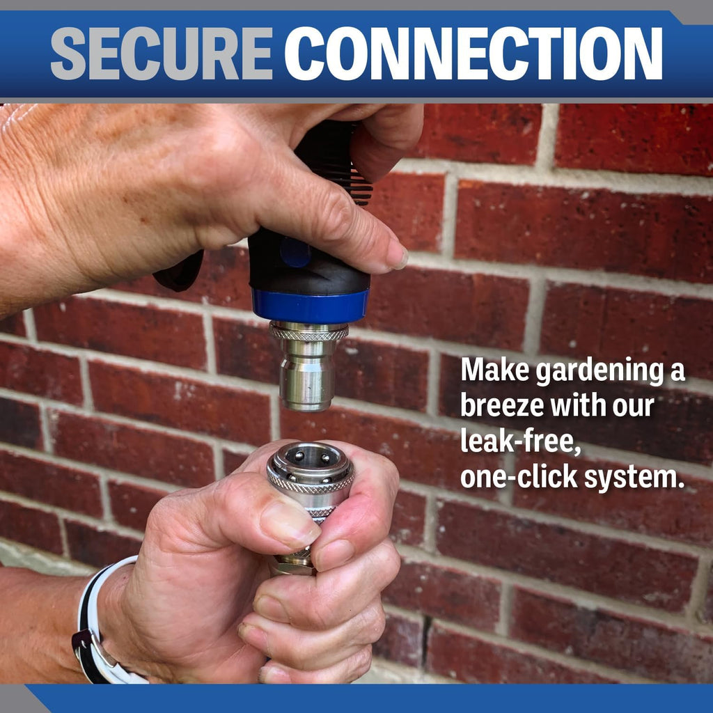 ¾” Stainless Steel Garden Hose Quick Connect Fittings | 1 Coupler & 3 Plugs Set