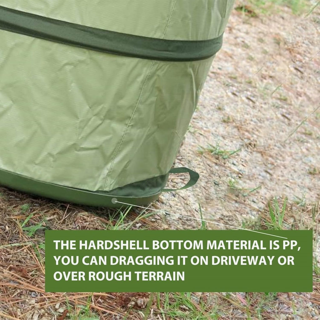 YUDI & GARDEN 45 Gallon Hard Bottom Collapsible Garden Bag | Heavy Duty Collapsible Trash Can for Collecting Weeds