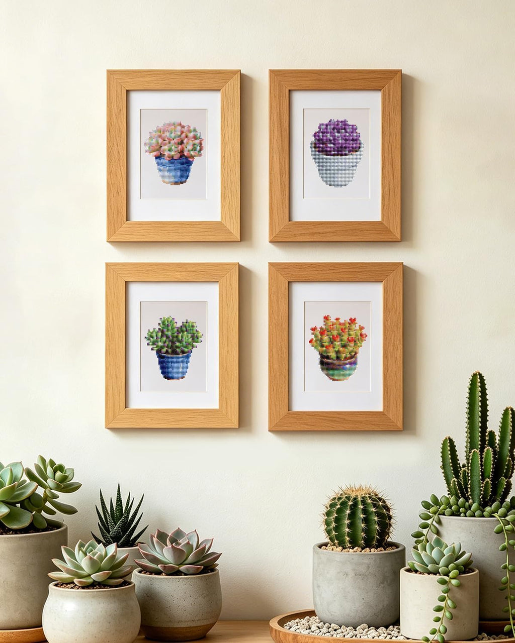 PeakLuv Small Diamond Art Kits, Succulents Mini Diamond Painting for Adults | Mini Diamond Art Kits for Beginners