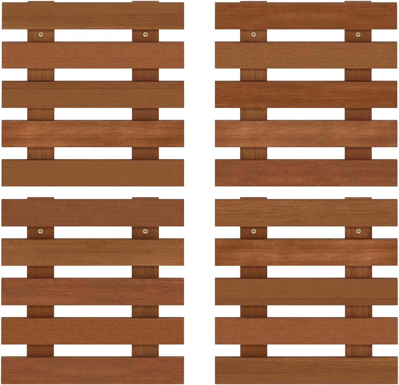 Furinno TIOMAN Outdoor Vertical Wall Planter, Set of 4 Wooden Hanging Planters, for Indoor, Outdoor Plants, Balcony