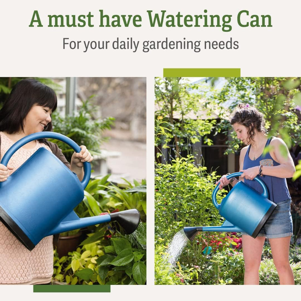 Gardener's Supply Company French Blue Watering Can, 3 Gallon, Blue | Indoor Outdoor, Water Container for Plants and