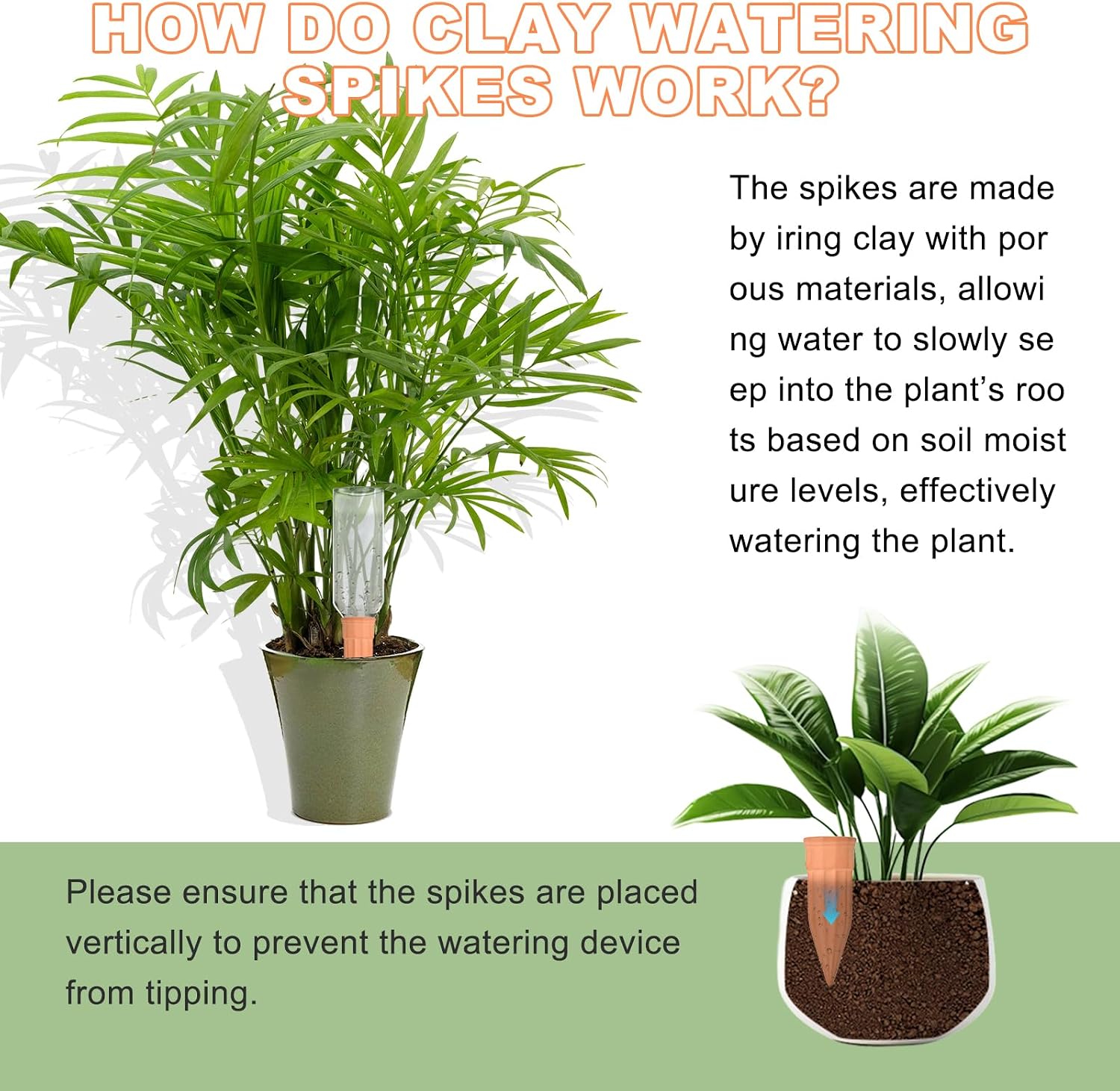 16 Pack Terracotta Plant Waterers - Self Watering Spikes and Watering Stakes for Automatic Watering, Slow Release