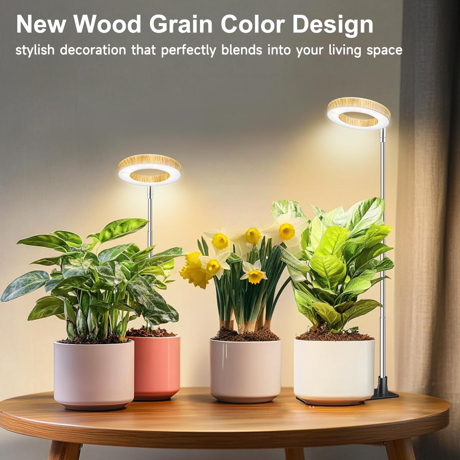 Aokrean Grow Light, Full Spectrum Plant Lights for Indoor Growing with Base | 48 LEDs Halo Grow Lamp for Small Plants